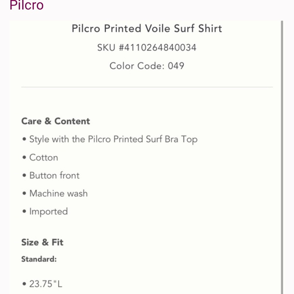 PILCRO Anthropologie Printed Voile Surf Shirt - Picture 11 of 11